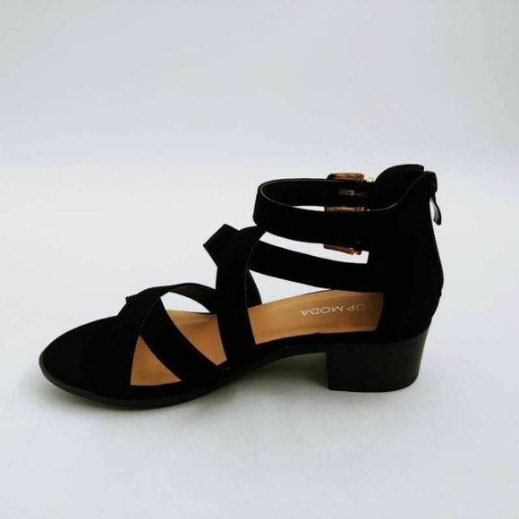 Top Moda Courtney Strappy Sandals Black 6.5 New - Picture 2 of 10